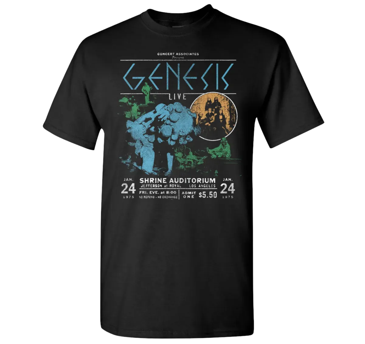 nhoj JOHN シャツ litmus Genesis Shrine Auditorium 1975 T-Shirt