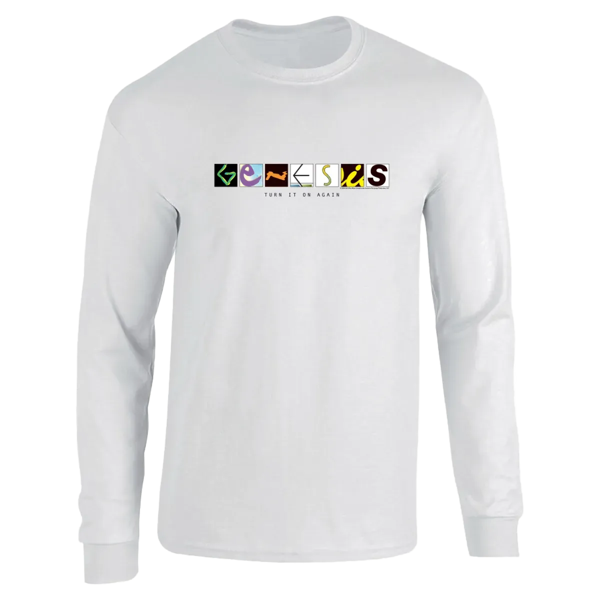 Genesis Turn It On Again Logo White Long Sleeve T-Shirt