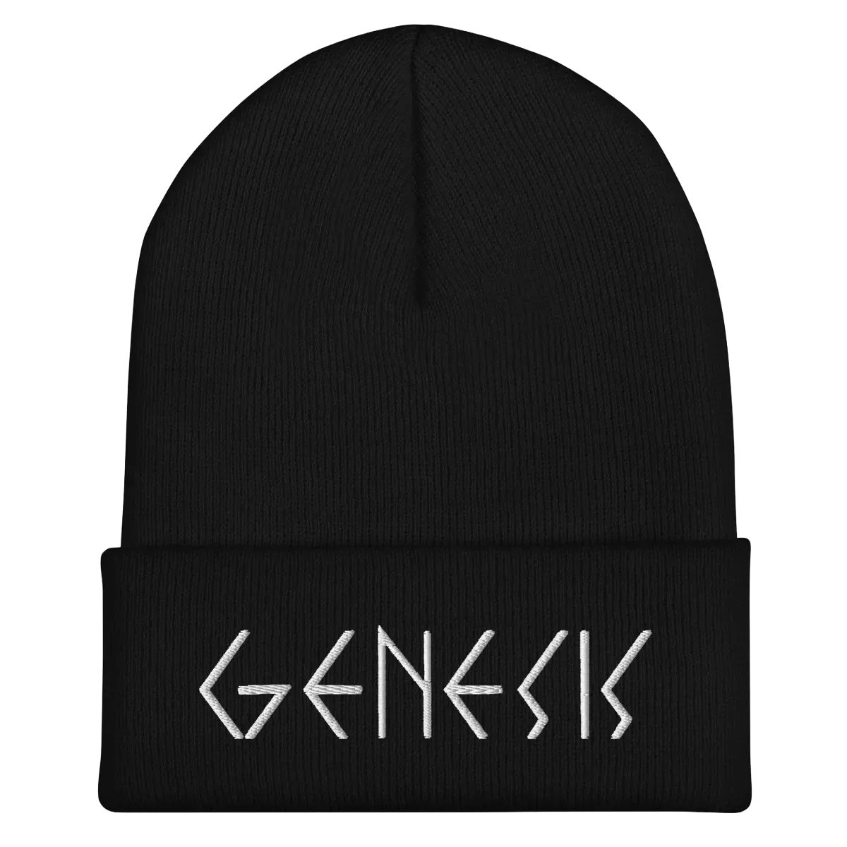 Genesis White Embroidered Beanie