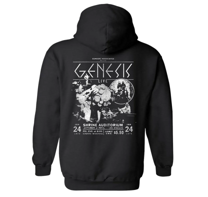 Genesis Shrine Auditorium 1975 Black and White Zip Hoodie