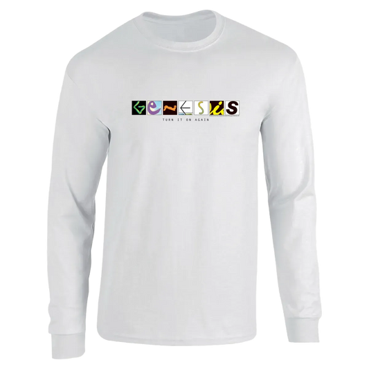 Genesis Turn It On Again Logo White Long Sleeve T-Shirt