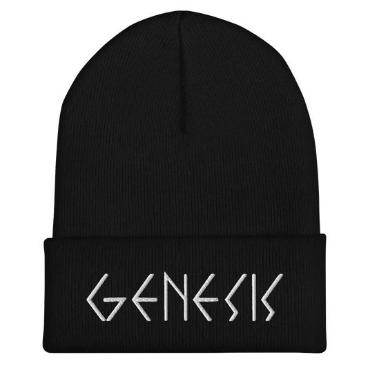 Genesis White Embroidered Beanie