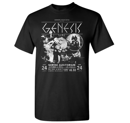 Shrine Auditorium 1975 Black and White Set List T-Shirt