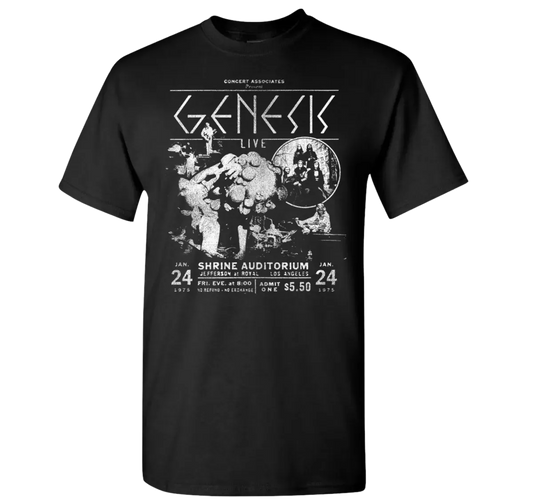 Shrine Auditorium 1975 Black and White Set List T-Shirt